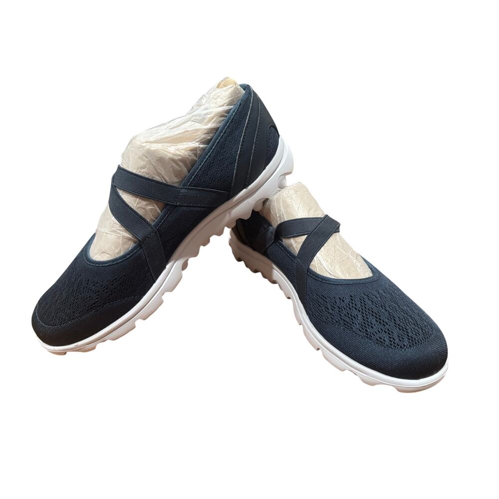 Propet Women’s TravelActiv Navy Blue Mesh Walking Flat Mary Jane Sneaker Size 10